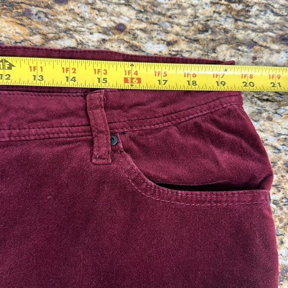 EV1 Y2K Velvet Maroon Stretchy Slim Fit Pants Jeans Size 20 - Picture 7 of 9